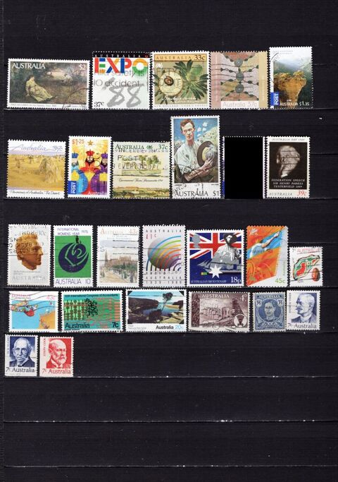 lot de 32 timbres de PAYS d'OCEANIE 2 Les �glisottes-et-Chalaures (33)