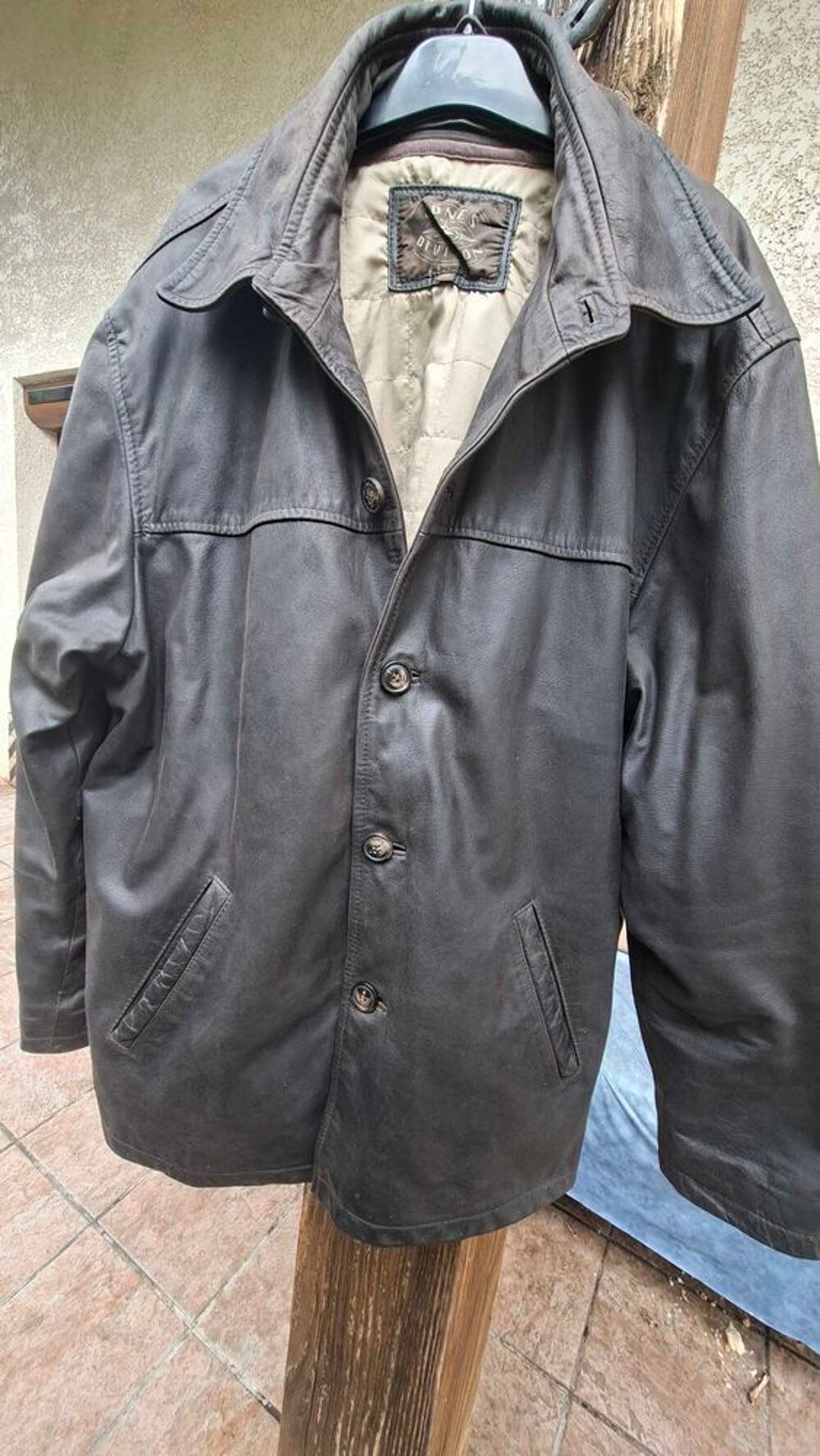 blouson homme XL cuir v&eacute;ritable Vêtements