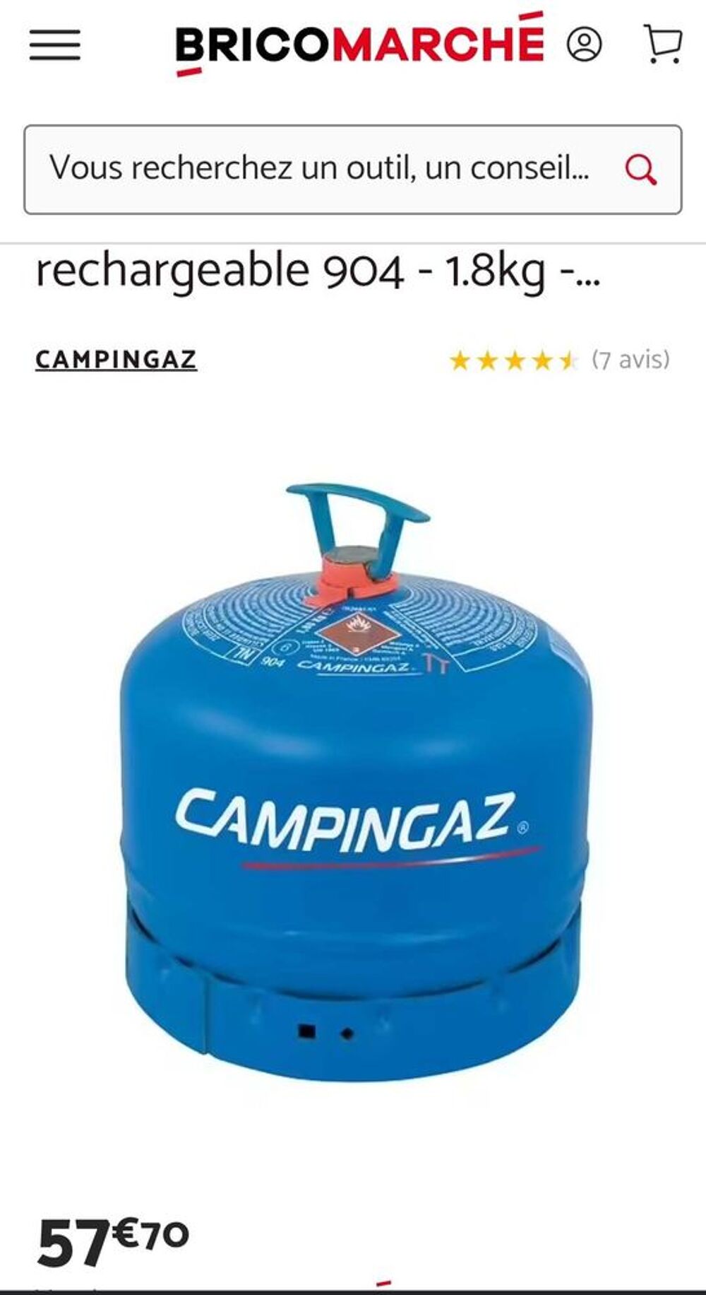 bouteille camping gaz 904 pleine Bricolage
