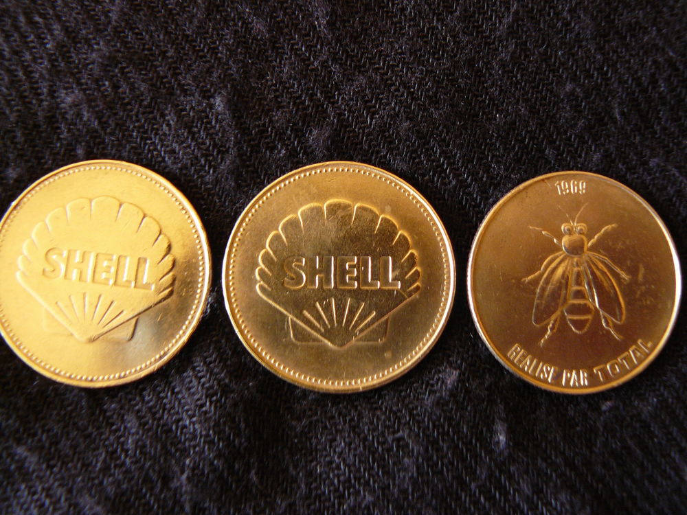 Jetons Shell et Total ann&eacute;es 69- 70 
