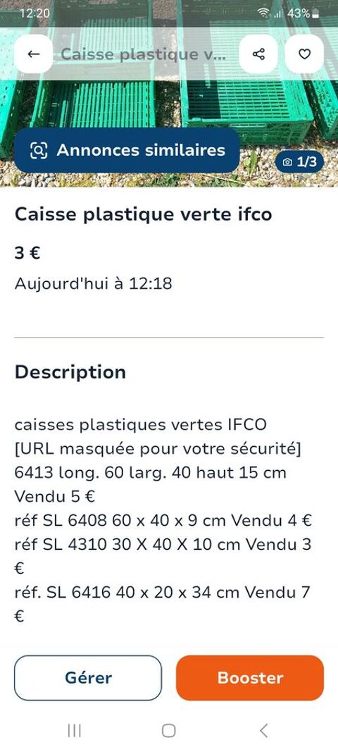 caisse plastique verte ifco 3 Pierrefeu-du-Var (83)