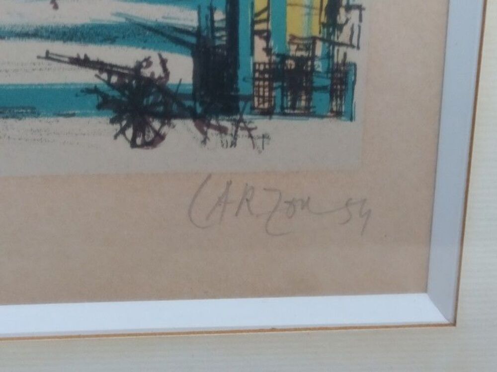 Jean Carzou Le Port Lithographie Sign&eacute;e 1954 