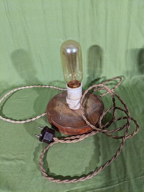 Très vieille lampe d'atelier avec douille en porcelaine + vi 20 Marseille 13 (13)