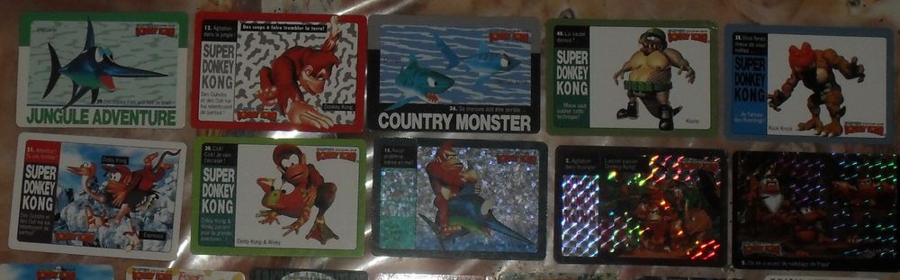 Lot de 24 Cartes Super Donkey Kong Nintendo excellent &eacute;tat 