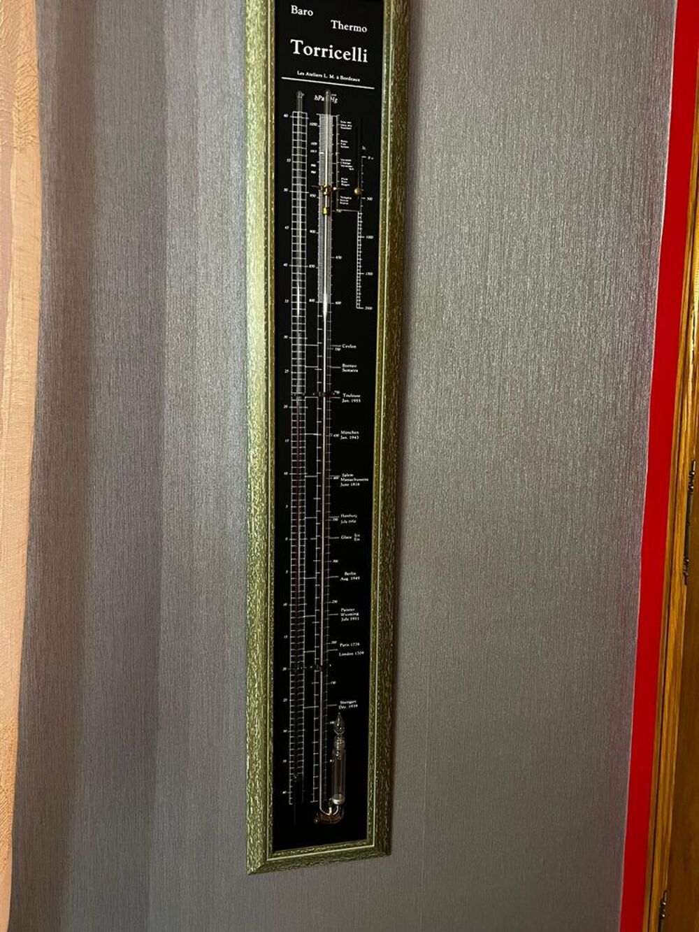 Barom&egrave;tre de pr&eacute;cision Torricelli Décoration