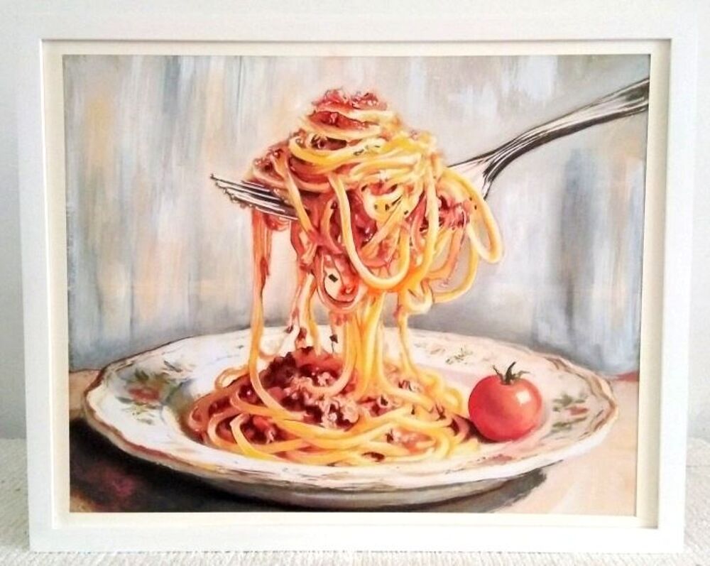 Tableau "spaghetti bolognese",cuisine italienne Décoration