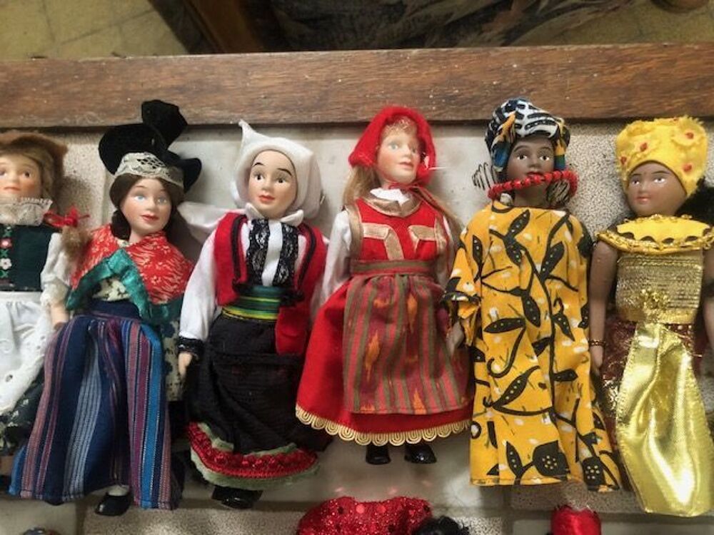 Poup&eacute;es c&eacute;ramique articul&eacute;es de 17 cm vintage 