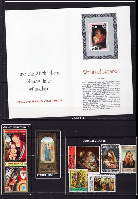 lot de 97 timbres du MONDE sur NOEL 6 Les Églisottes-et-Chalaures (33)