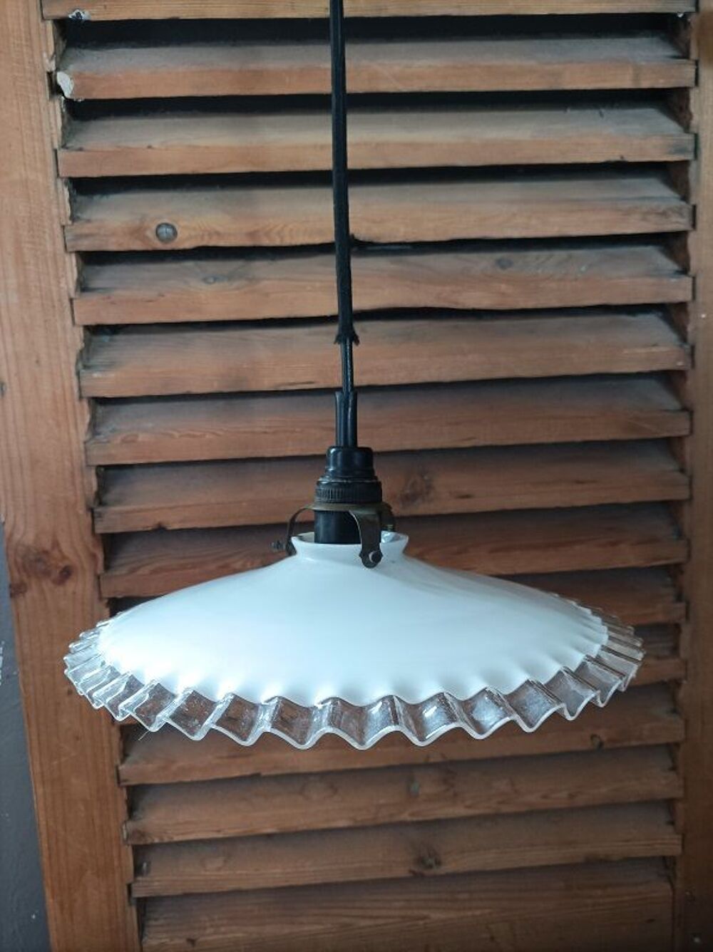 Suspension corole verre bord dentel&eacute; transparent Dpc 0823448 Décoration