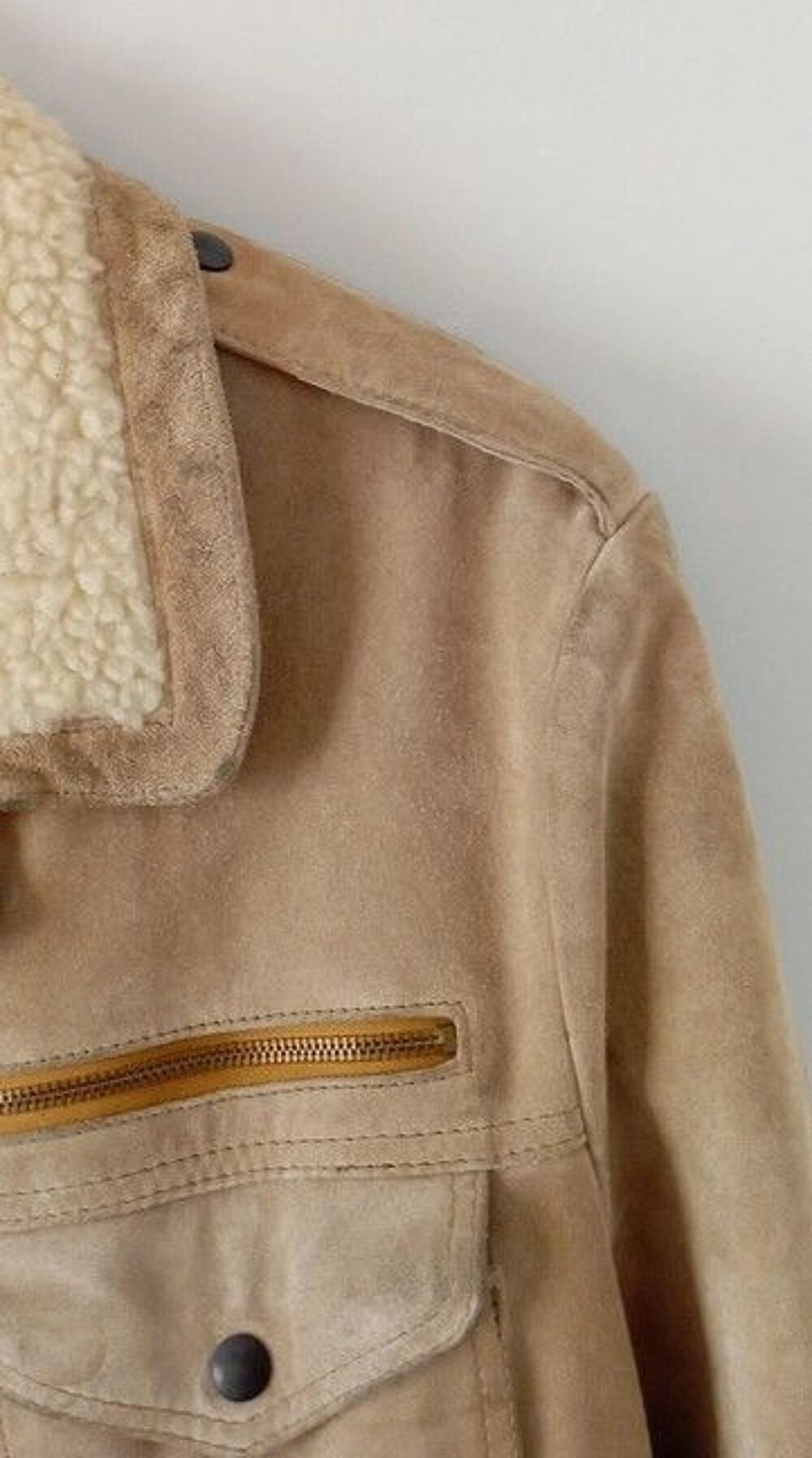 Blouson en croute de veau doubl&eacute; en laine Vêtements