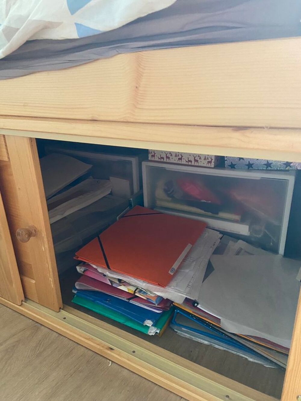  lit en bois 1 place avec rangements Meubles