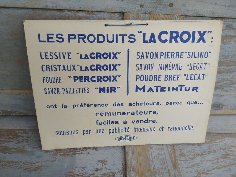 Carton Publicitaire Percroix Javel La Croix Unis France 1934 
