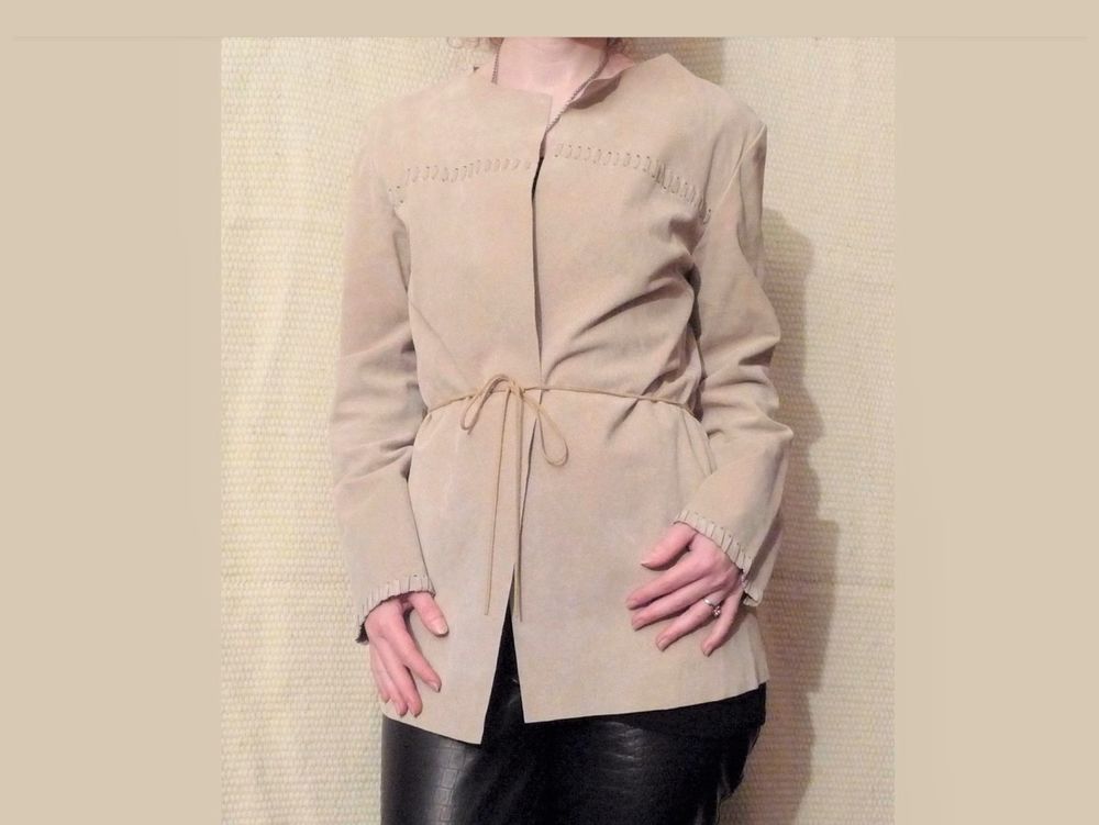 Veste en Daim Beige en 100% Croute de Porc- R&eacute;f&eacute;rences Vêtements