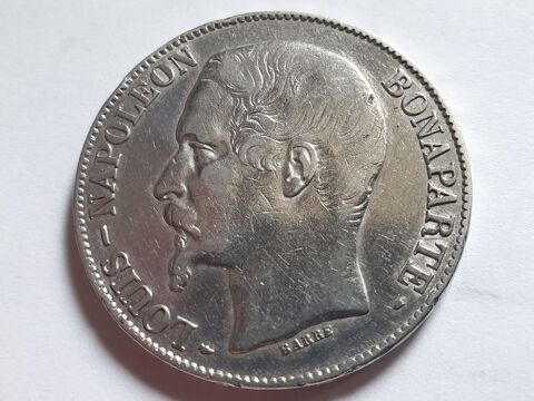 Pice 5 Francs 1852 A Argent Louis Napolon Bonaparte 65 Bordeaux (33)