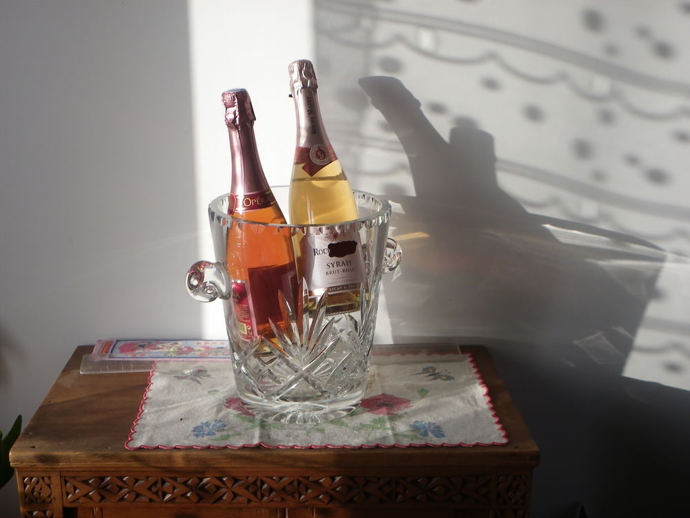 AIGUIERE ET SEAU &agrave; CHAMPAGNE EN CRISTAL DE LORRAINE 
Décoration