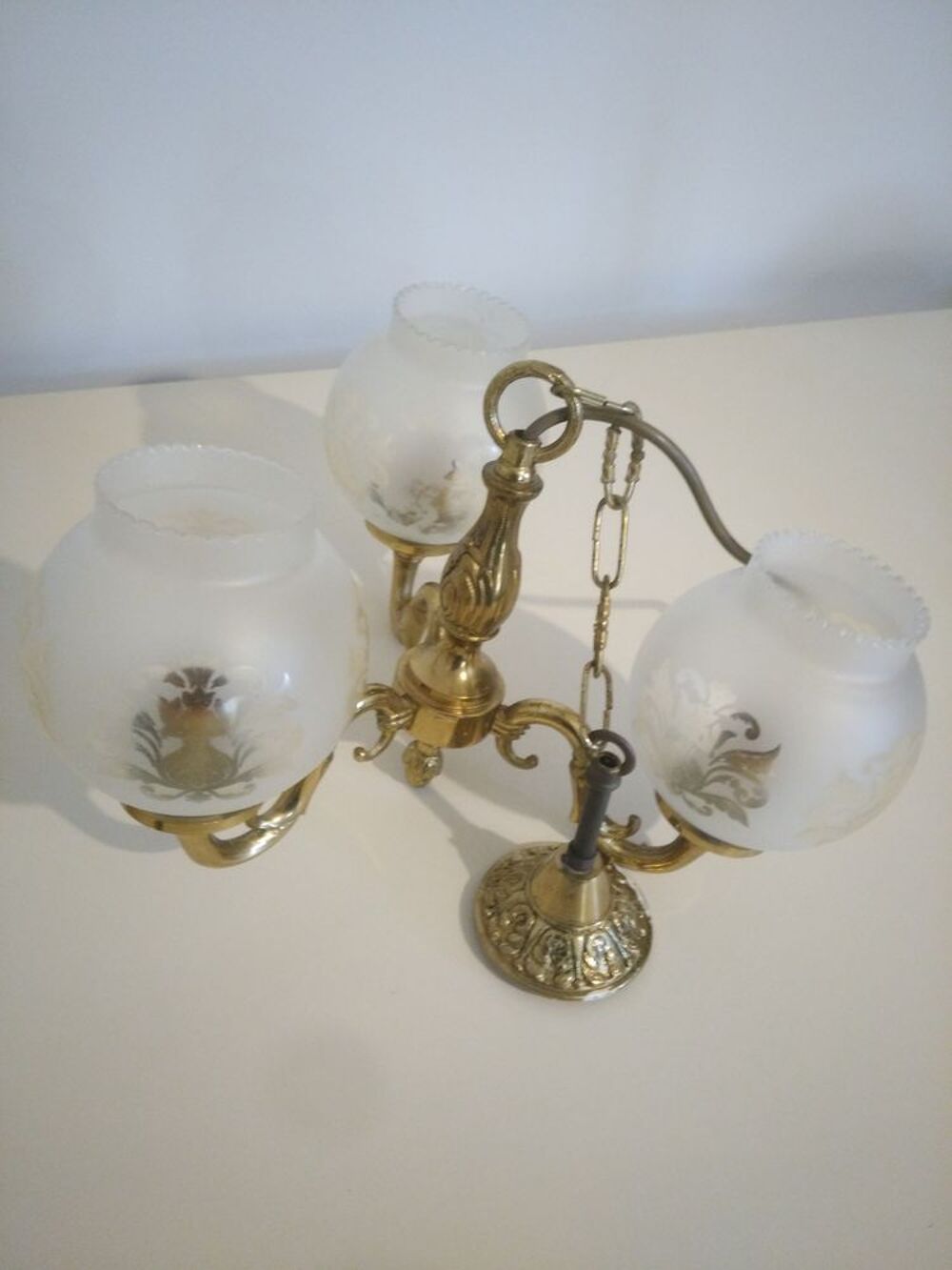 Lustre salon bronze massif Décoration