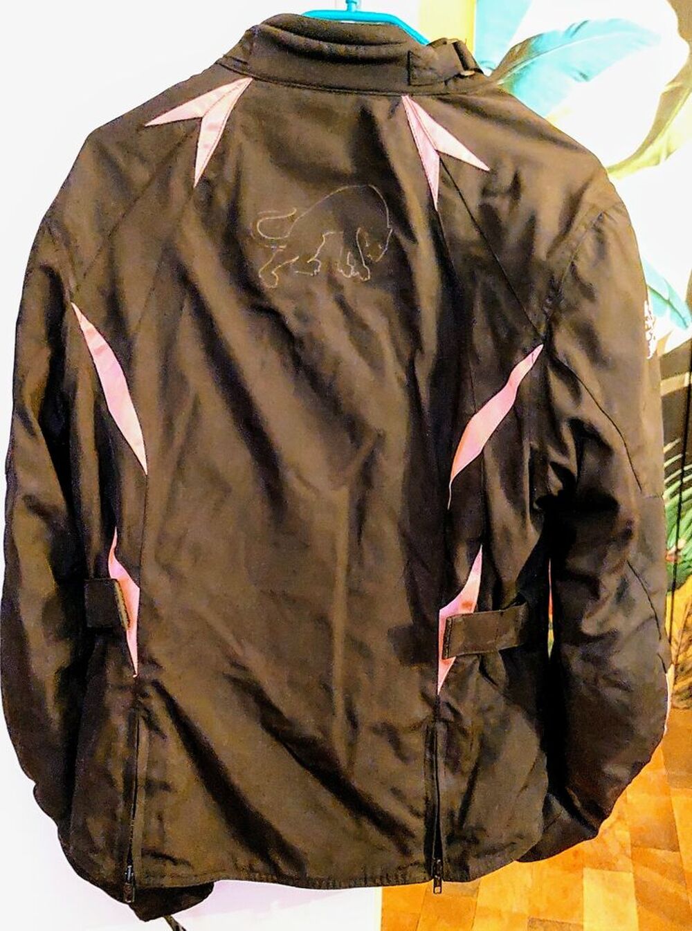 Veste moto Furygan noire et rose Sports