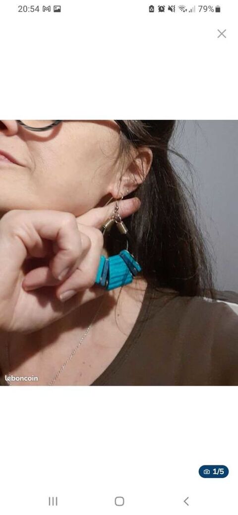 boucles d'oreilles pierre bleue 5 Amancy (74)