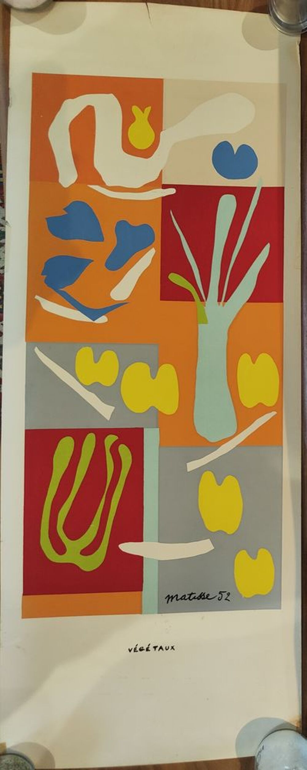 Lithographie Original "V&eacute;g&eacute;taux" 1952 tir&eacute;e de l'ouvrage 