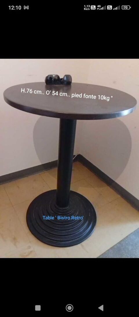 Table bistro '' pied fonte ' plateau rond Mulhouse (68)