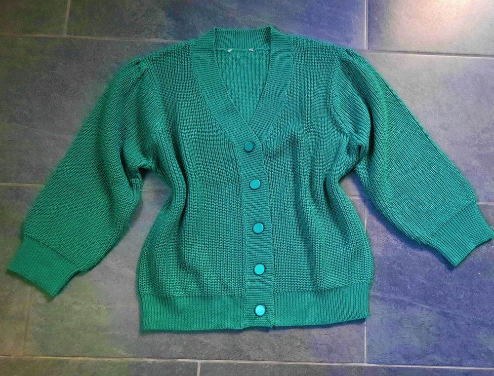 Gilet loose vert &agrave; manches blousantes T 38 - 40 Vêtements