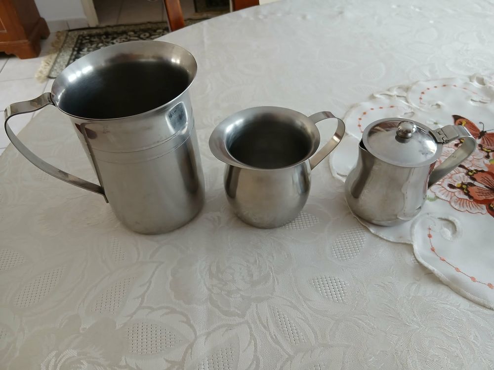  Lot trois pots 1 grand Guy Degrenne inox lourd N&deg; 1456 Cuisine