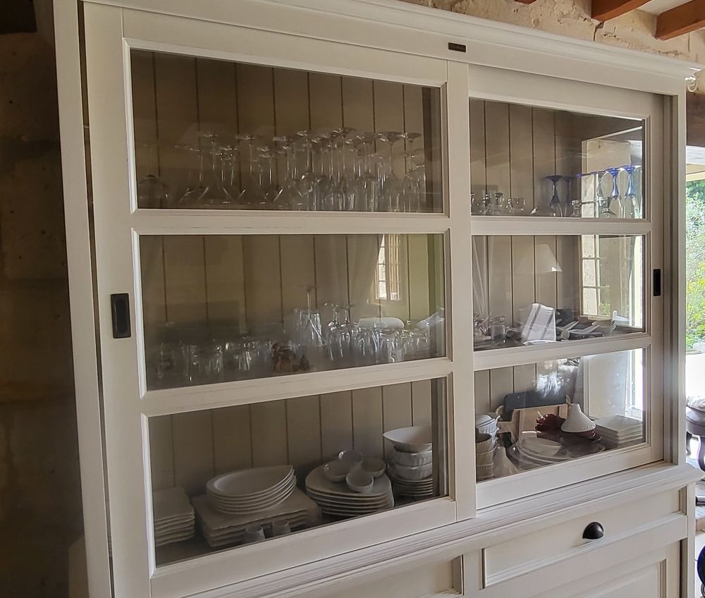 Vaisselier blanc bois et chiffon Meubles