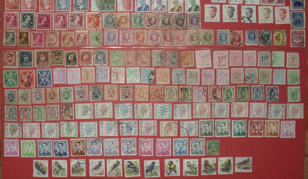 Lot de 268 timbres oblit&eacute;r&eacute;s de Belgique. 