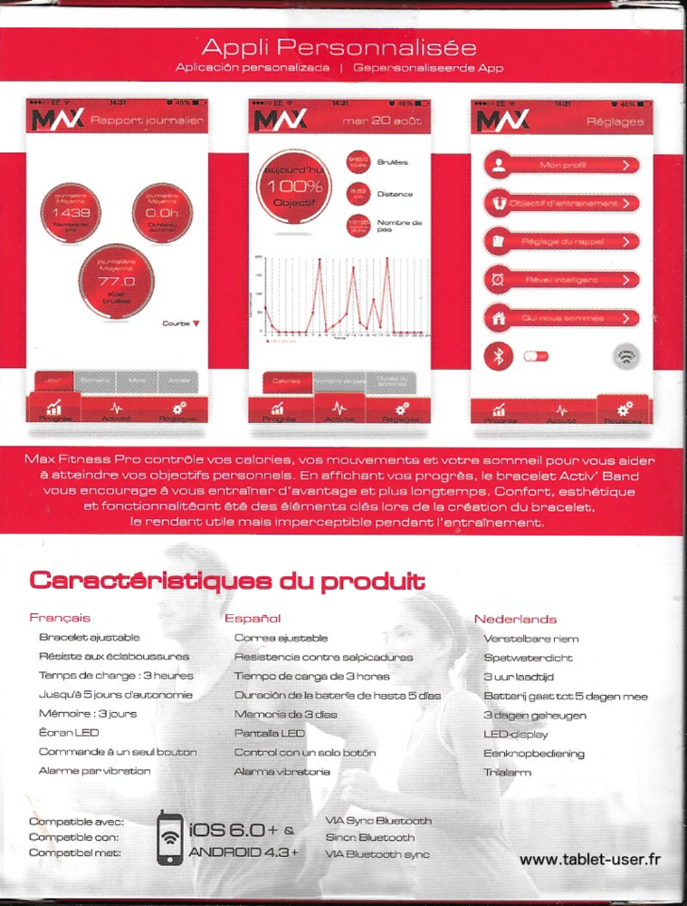 Bracelet connect&eacute; Activ Band Bijoux et montres
