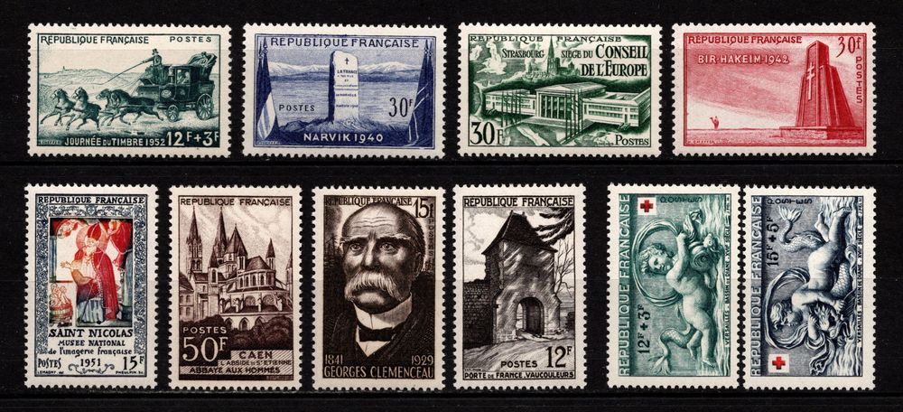 Lot timbres France de 1951/52, tous **, superbes 