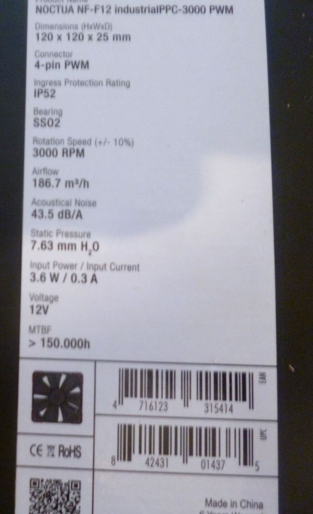 Noctua nf-p12 industrial 3000 PWM Matériel informatique
