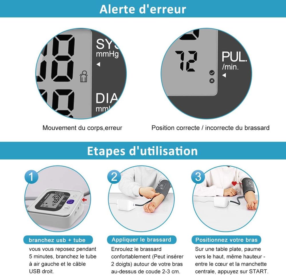 Tensiom&egrave;tre Num&eacute;rique de Bras avec &Eacute;cran LCD NEUF Sports