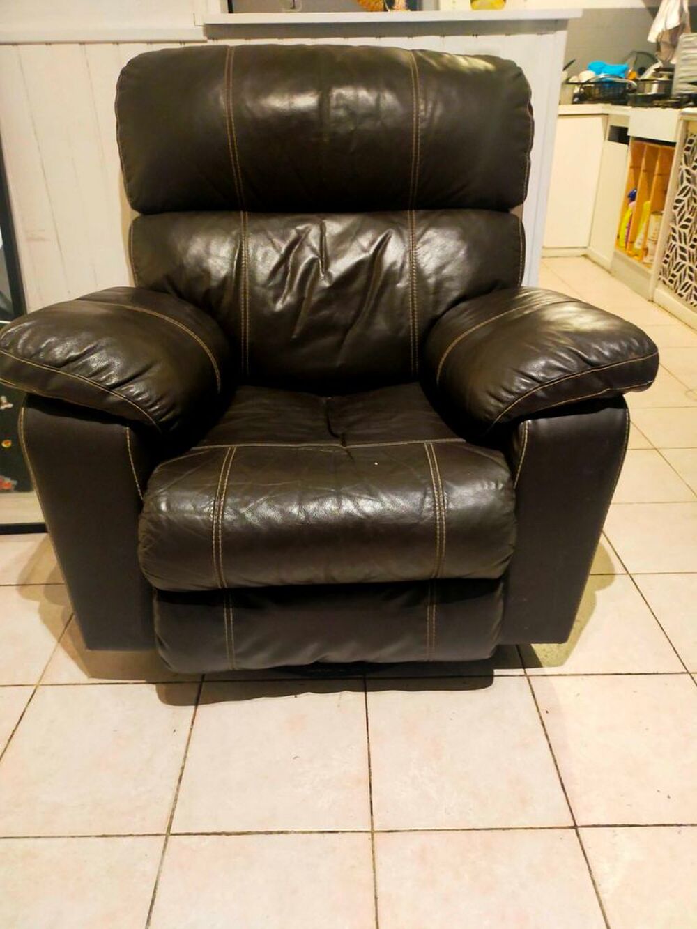 fauteuil relax cuir epais Meubles