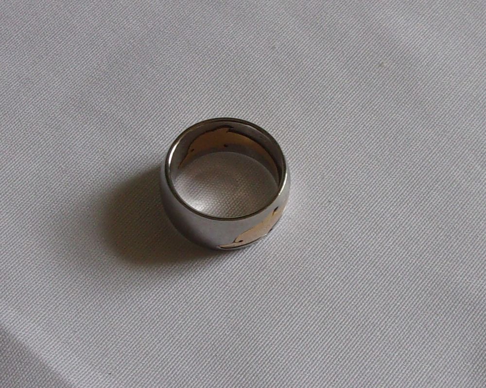 Bague OR 750 et ACIER Bijoux et montres