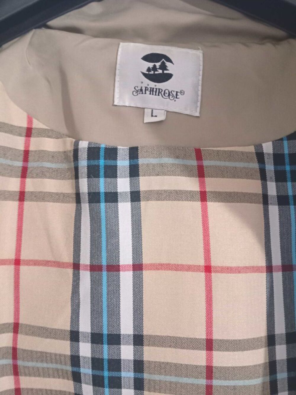 &eth;ŸOE&iquest; Veste Coupe Vent Imperm&eacute;able avec capuche Taille L Saphirose Vêtements