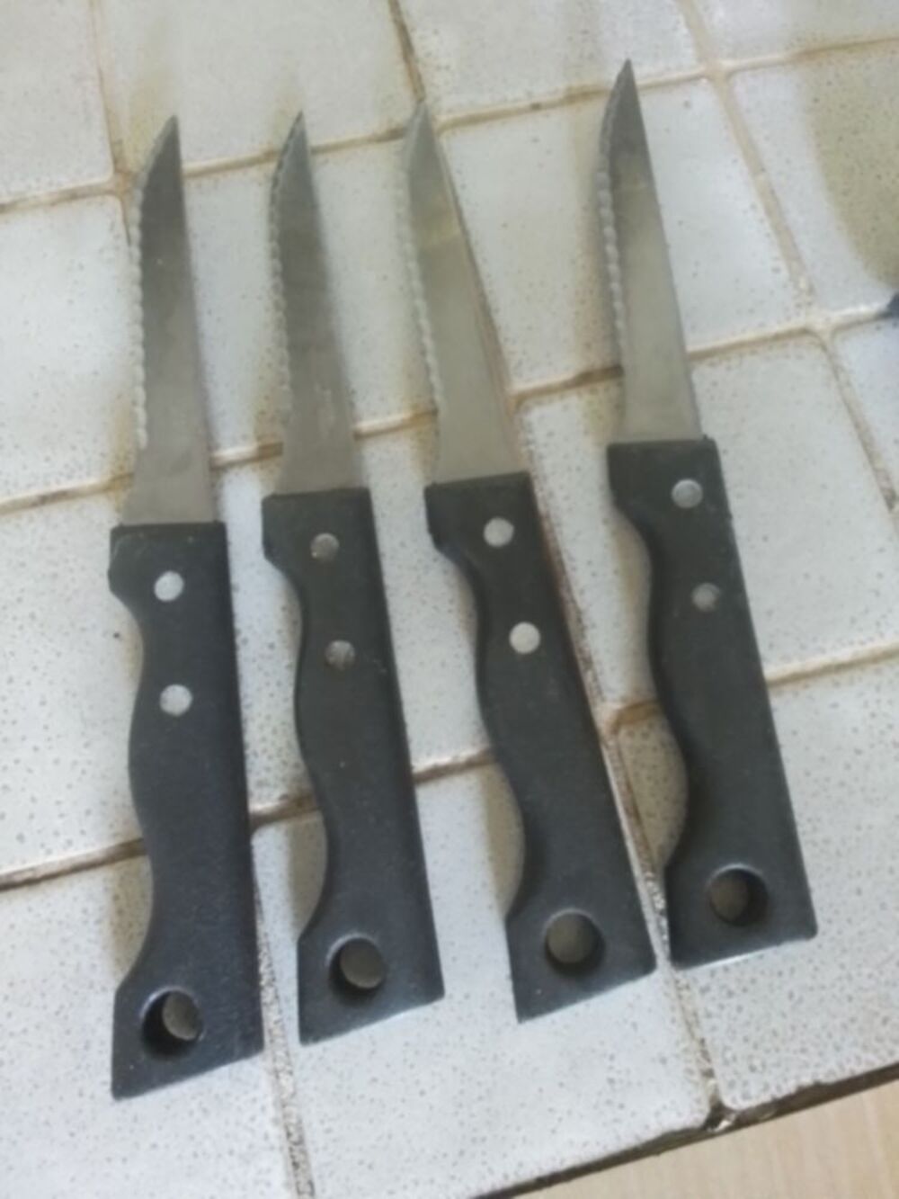 Lot 4 couteaux &agrave; viande Pradel Cuisine