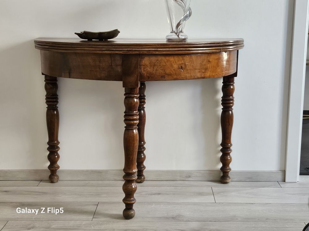 Ancienne table demi-lune en acajou massif Meubles