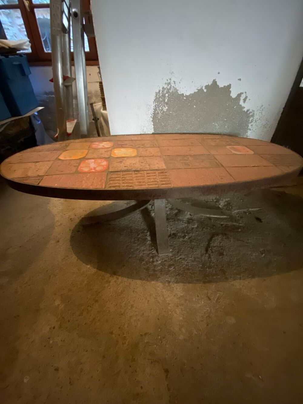 Table basse ovale Jean Jaffeux 