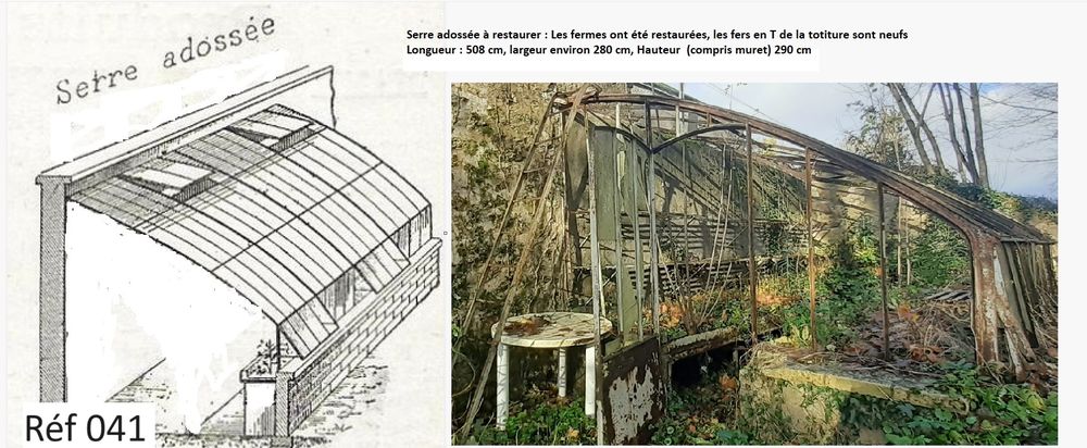 Serre ancienne en fer fin XIXe d&eacute;but XXe &agrave; restaurer Jardin
