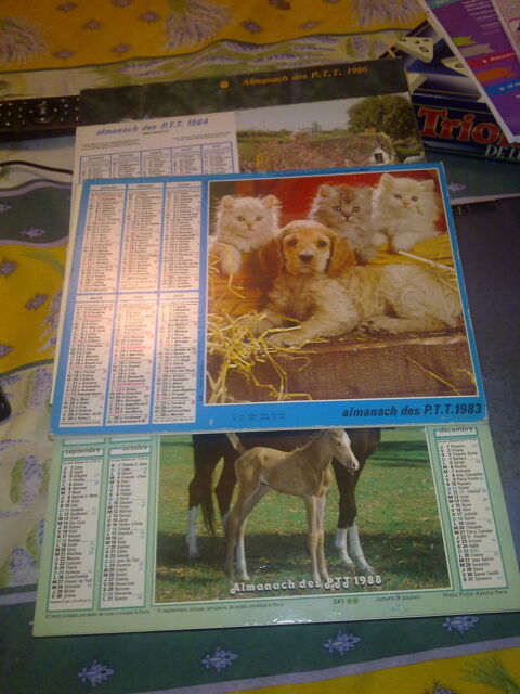 Calendriers PTT 1983 1988 1994 2000 2004 1 Besançon (25)