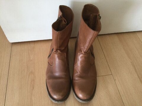 Bottines beige claire en cuir 20 Prigueux (24)
