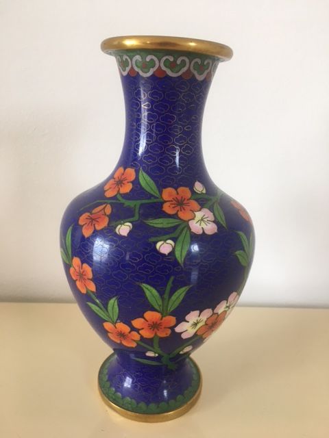 Vase cloisonn� de Chine noir 30 Nice (06)