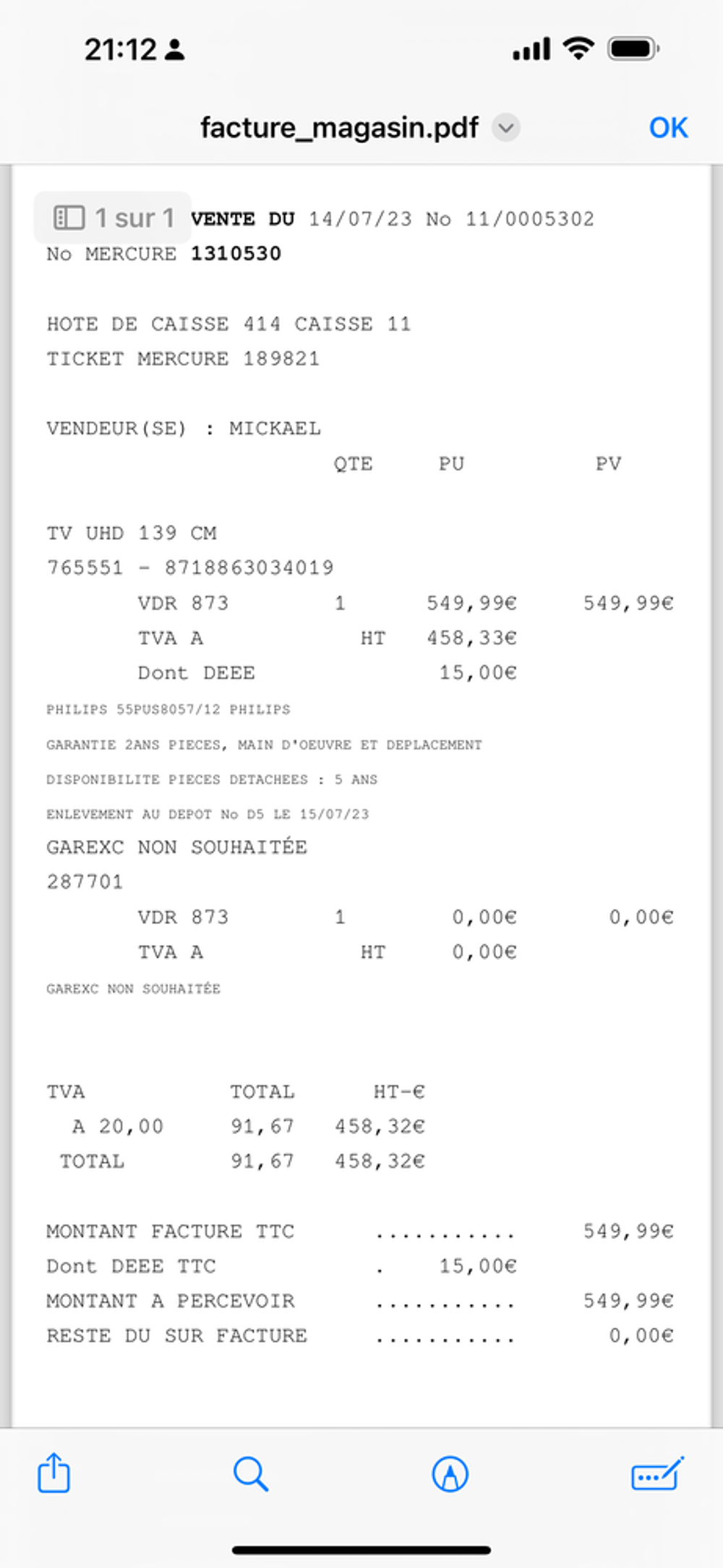 T&eacute;l&eacute;vision neuf Photos/Video/TV
