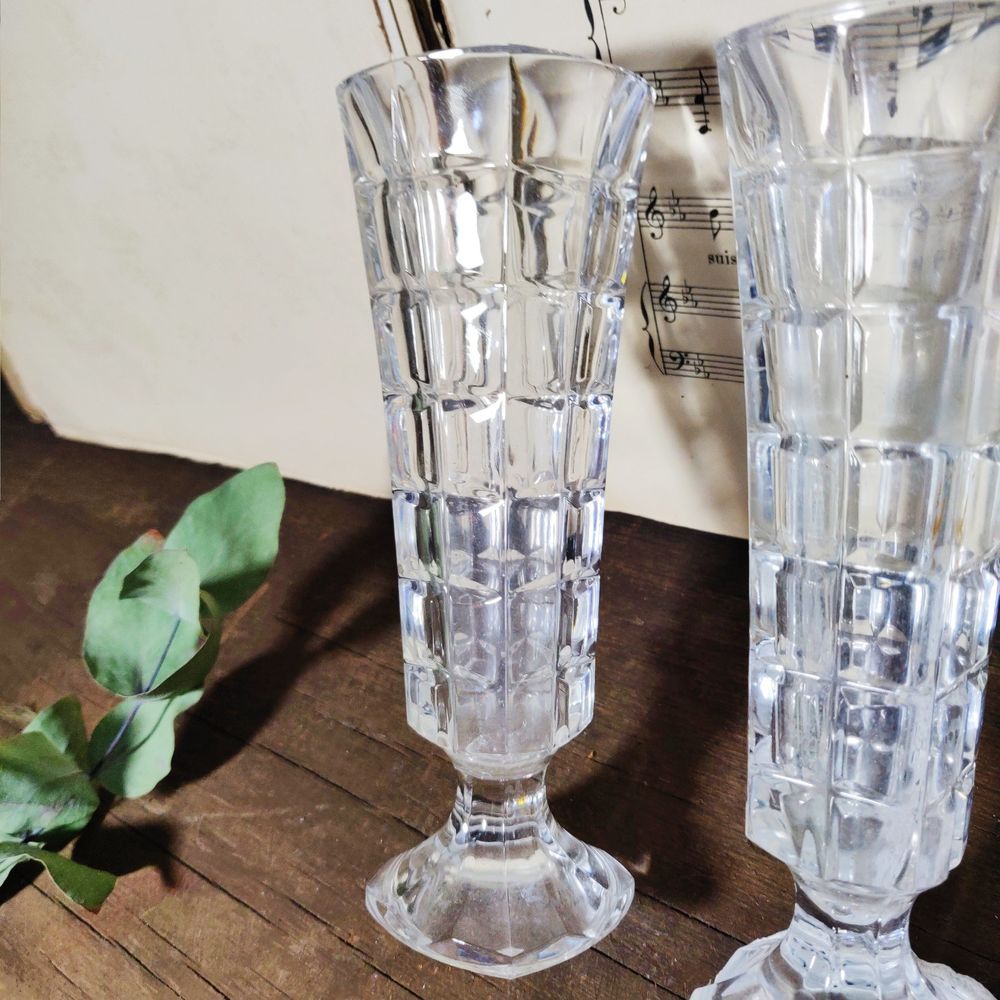Paire de vase en cristal vintage Dcoration