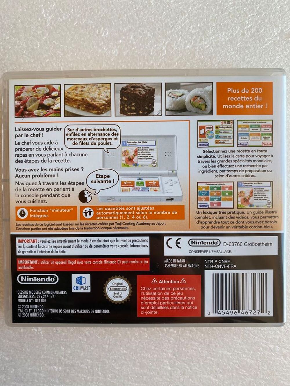 Jeu Nintendo DS Le&ccedil;ons de Cuisine : Qu'allons Nous Manger Consoles et jeux vidéos