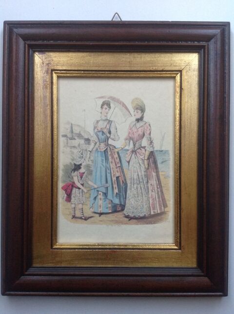 TABLEAU SOUS VERRE ET BELLE ENCADREMENT BOIS & OR 12 Tr�gunc (29)