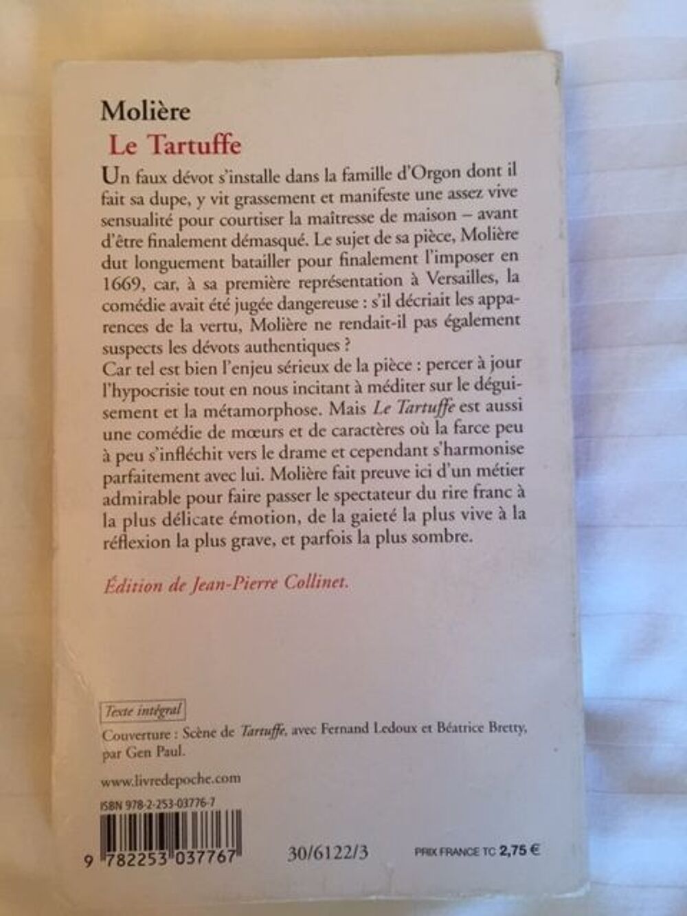 Livre : Le tartuffe de MOLI&Egrave;RE Livres et BD