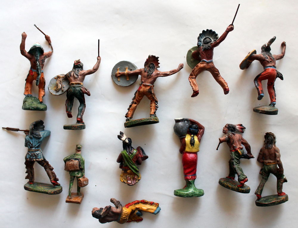 Lot de figurines western ELASTOLIN composition &agrave; restaurer Jeux / jouets