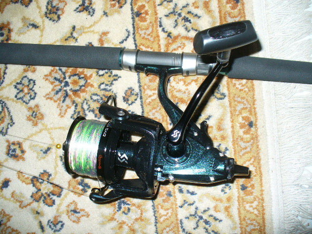 Ensemble Canne p&ecirc;che DAIWA + Moulinet 12 000 &eacute;quip&eacute; tresse Sports