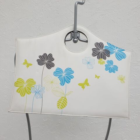 Sac Blanc D�cor fleurs et papillons Vintage 12 Antony (92)